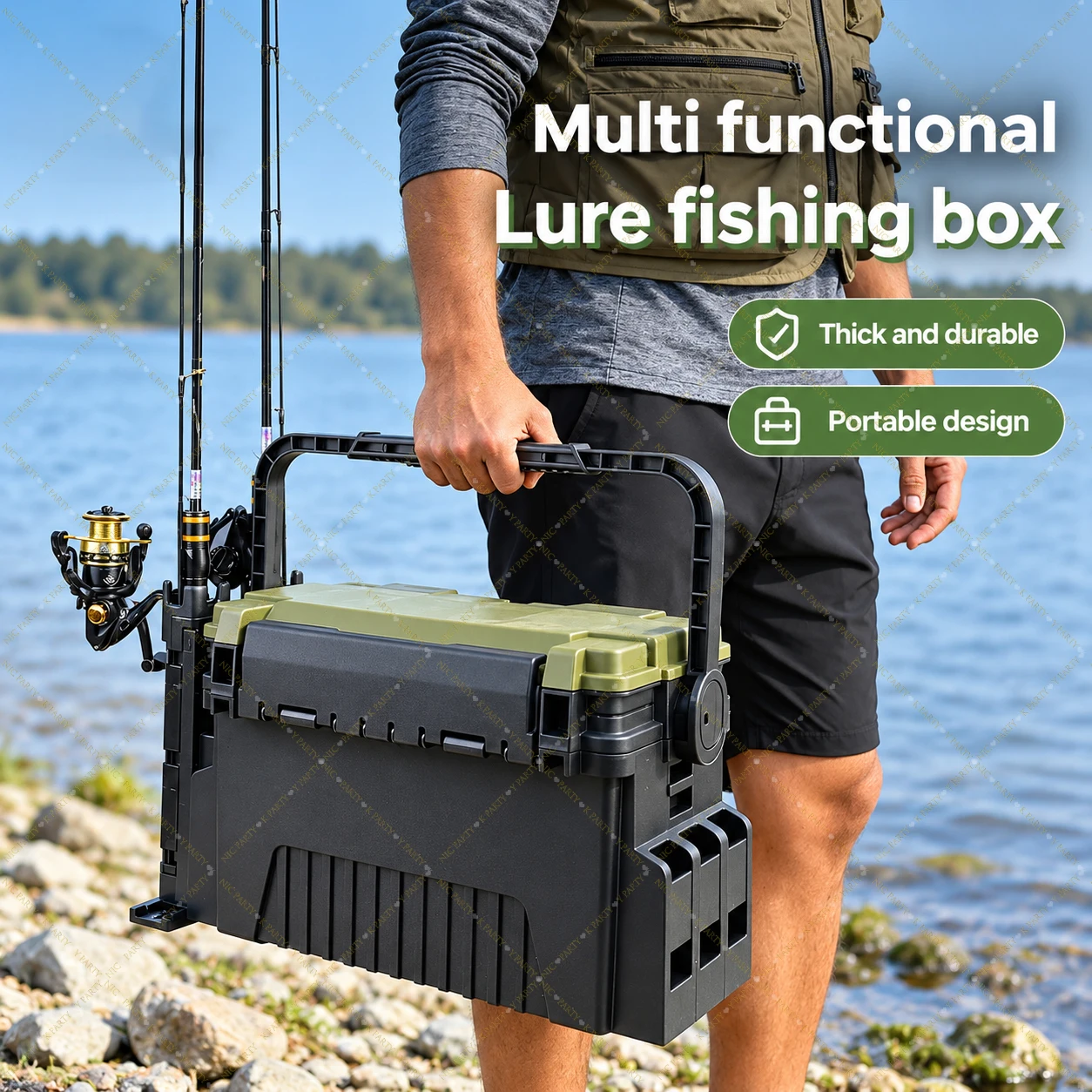 Ruime viskist met zitje, draag - Fishing Kayak Crate recensie en prijs